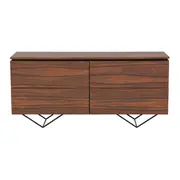 BUFFET 4 PORTAS BASCULANTES 1,60 M X 45 CM HEPTA - PAU FERRO/PRETO - Foto 1