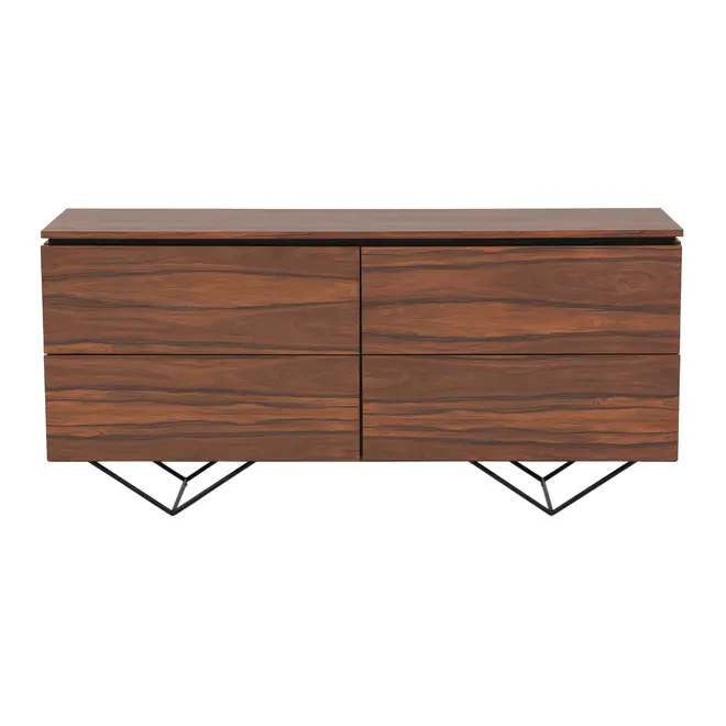 BUFFET 4 PORTAS BASCULANTES 1,60 M X 45 CM HEPTA - PAU FERRO/PRETO - Foto 1