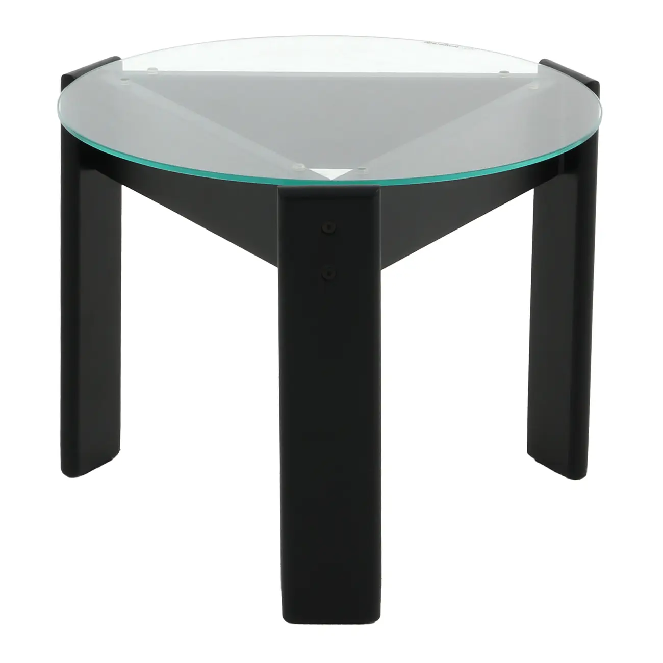 MESA LATERAL REDONDA 53 CM TRISKEL - EBANIZADO/INCOLOR - Foto 1