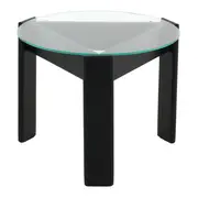 MESA LATERAL REDONDA 53 CM TRISKEL - EBANIZADO/INCOLOR - Foto 1