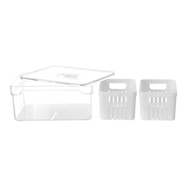 ORGANIZADOR COM 2 CESTOS PRACTICAL FRIDGE - INCOLOR/BRANCO - Foto 6