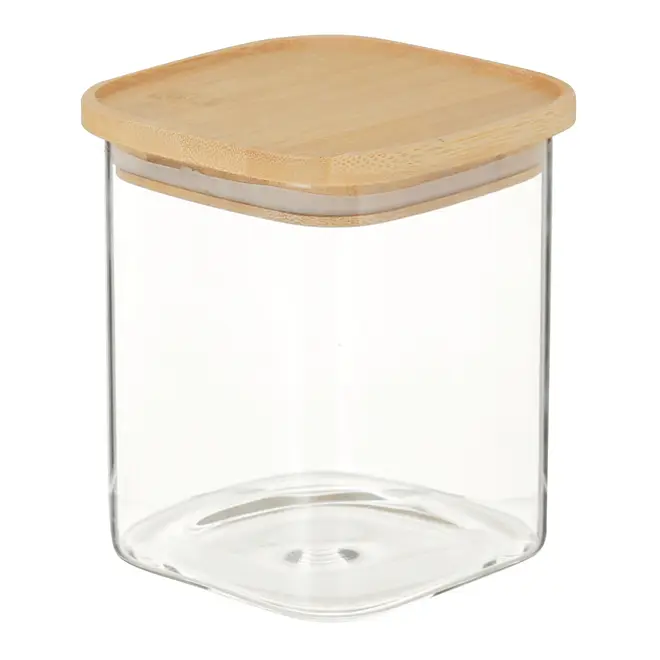 POTE 800 ML BAMBOO BORUS QUADRADO - INCOLOR/BAMBU - Foto 2
