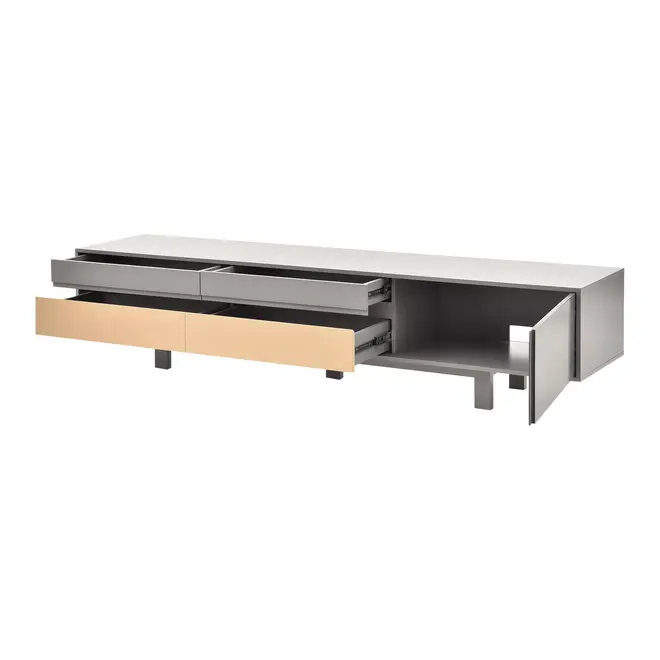 RACK 4 GAVETAS/1 PORTA 2,10 M X 46 CM LITHO - ESTANHO/KONKRET - Foto 7