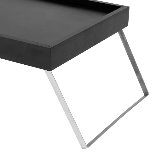 BANDEJA COM PÉ 48 CM X 35 CM ROXY - PRETO/CROMADO - Foto 6