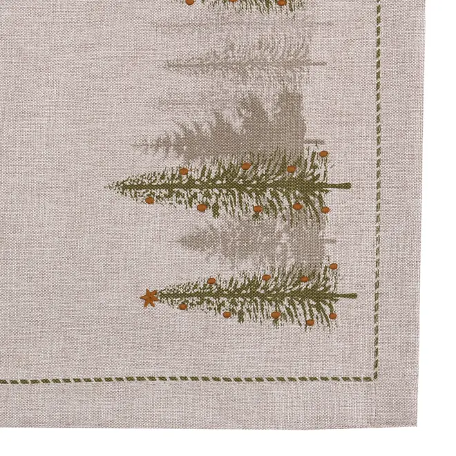 CAMINHO DE MESA 47 CM X 1,50 M VILAREJO NOEL - NATURAL/CIPRESTE - Foto 3