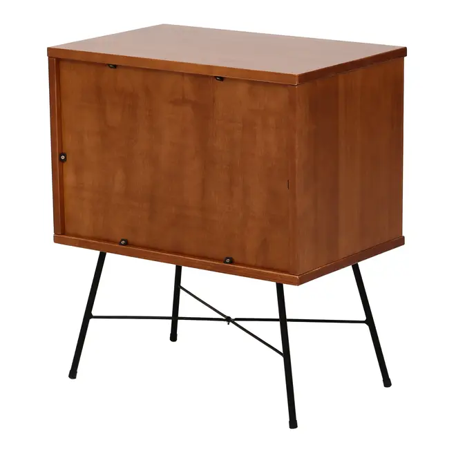 MESA DE CABECEIRA MID CENTURY - PRETO/NOZES - Foto 4