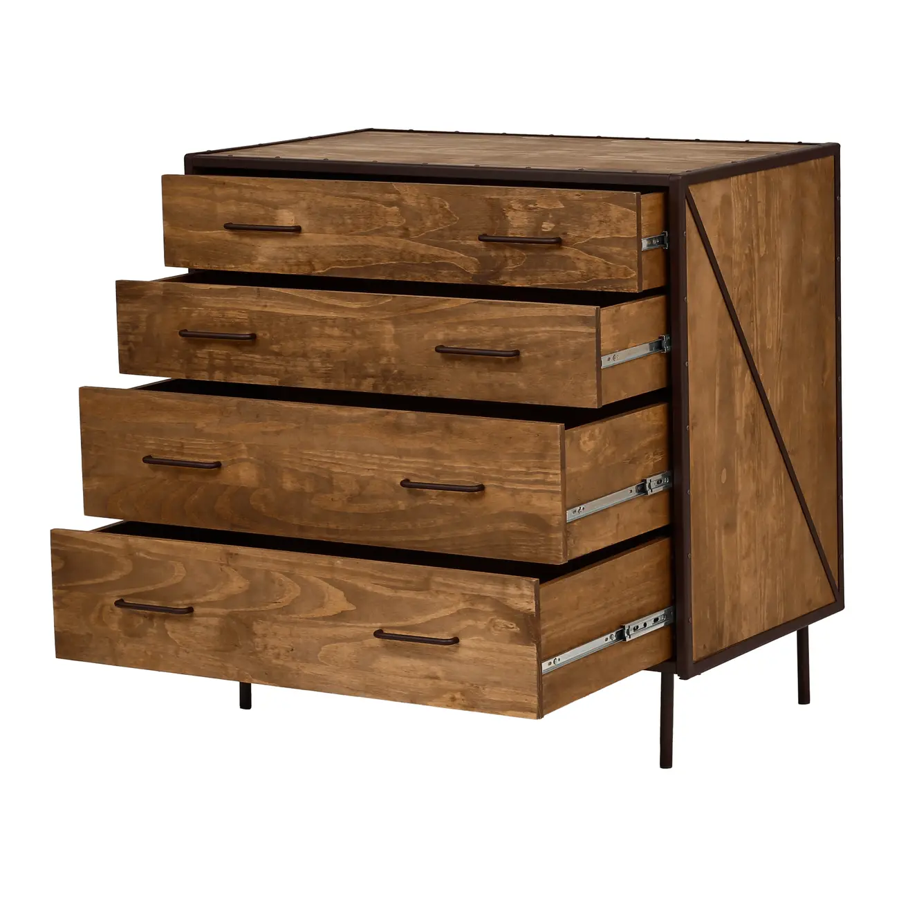 CÔMODA 4 GAVETAS 90 CM X 53 CM STEAM TRUNK - ENCERADO CASTANHO/CASTANHO - Foto 3