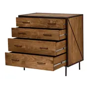 CÔMODA 4 GAVETAS 90 CM X 53 CM STEAM TRUNK - ENCERADO CASTANHO/CASTANHO - Foto 3