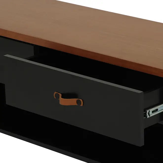 RACK 3 GAVETAS 1,80 M X 43 CM PELICANO - PRETO/NOZES - Foto 5