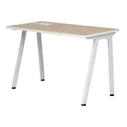 MESA 1,20 M X 60 CM COM CAIXA PARA CONECTIVIDADE ALETA - BRANCO/OAK TAMMI - Foto 3