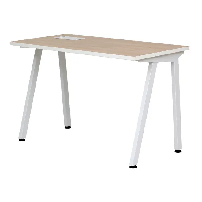 MESA 1,20 M X 60 CM COM CAIXA PARA CONECTIVIDADE ALETA - BRANCO/OAK TAMMI - Foto 3
