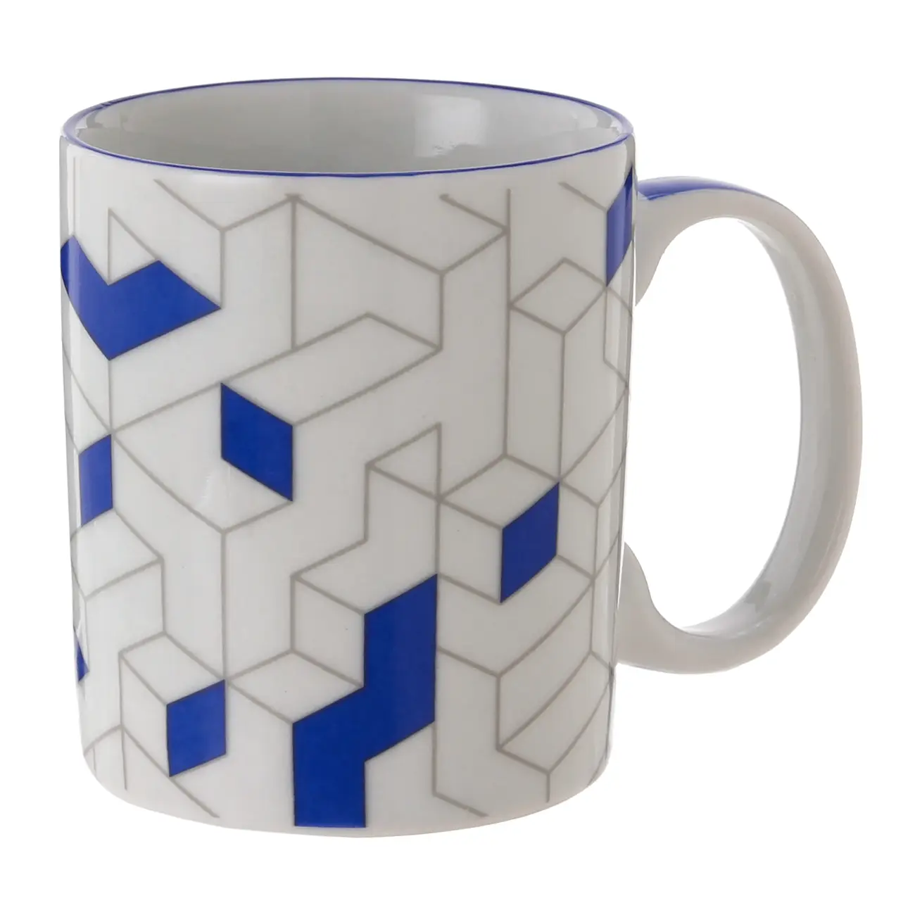 CANECA 300 ML MAZE - BRANCO/AZUL COBALTO - Foto 2