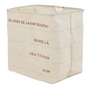 CESTO PARA ROUPAS OK! HORA DE LAVAR - NATURAL/URUCUM - Foto 2
