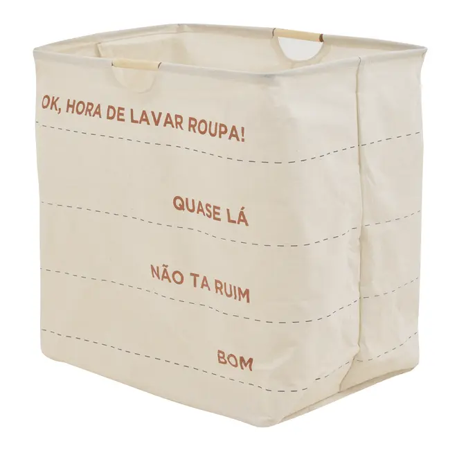 CESTO PARA ROUPAS OK! HORA DE LAVAR - NATURAL/URUCUM - Foto 2
