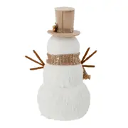 ADORNO BONECO NEVE 29 CM VILAREJO NOEL - BRANCO/NATURAL - Foto 5