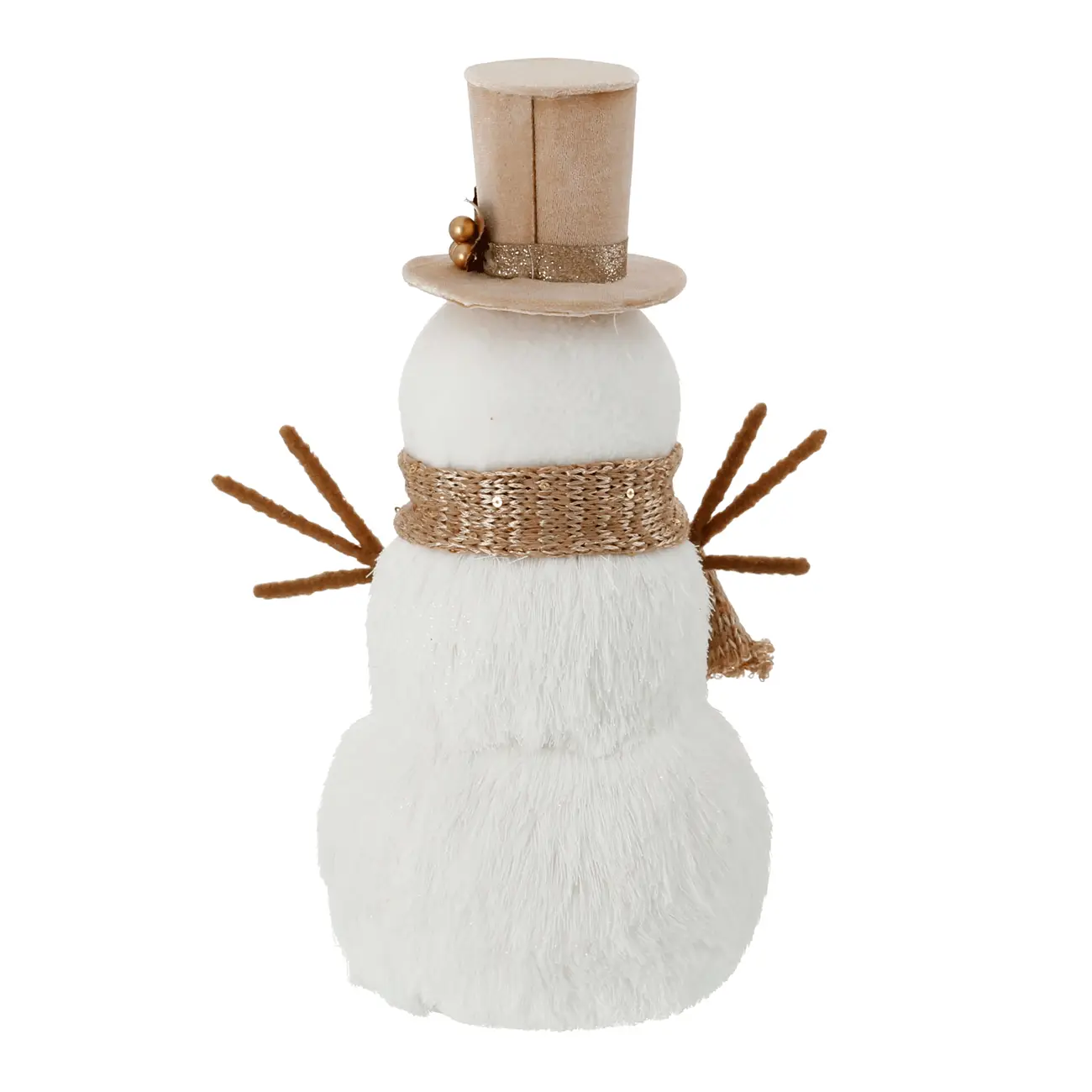ADORNO BONECO NEVE 29 CM VILAREJO NOEL - BRANCO/NATURAL - Foto 5