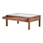 MESA DE CENTRO 96 CM X 65 CM ARMAZÉM - NOZES/INCOLOR - Foto 2