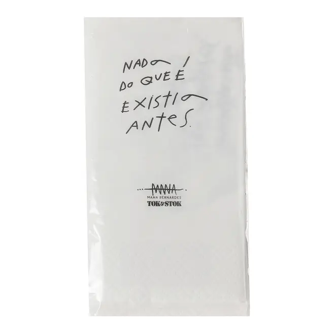 GUARDANAPO PACOTE COM 20 PEÇAS 39 CM X 39 CM MANUSCRITO - BRANCO/PRETO - Foto 5
