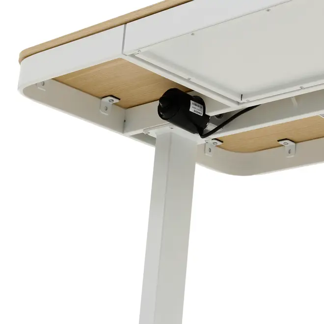 MESA DE ESCRITÓRIO REGULÁVEL E ELÉTRICA 1 GAVETA 1,18 M X 60 CM ELEVATION PLUS - BRANCO/CARVALHO - Foto 13