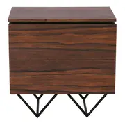 MESA DE CABECEIRA 2 GAVETAS HEPTA - PAU FERRO/PRETO - Foto 1