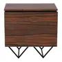 MESA DE CABECEIRA 2 GAVETAS HEPTA - PAU FERRO/PRETO - Foto 1