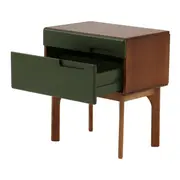 MESA DE CABECEIRA 2 GAVETAS BUARQUE - NOZES/MUSGO - Foto 5