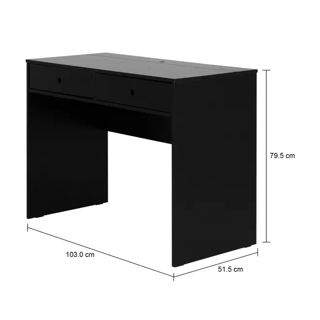 ESCRIVANINHA 2 GAVETAS 1,03 M X 51 CM PRATY - PRETO - Foto 26