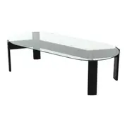 MESA DE CENTRO OVAL 1,30 M X 60 CM TRISKEL - EBANIZADO/INCOLOR - Foto 2