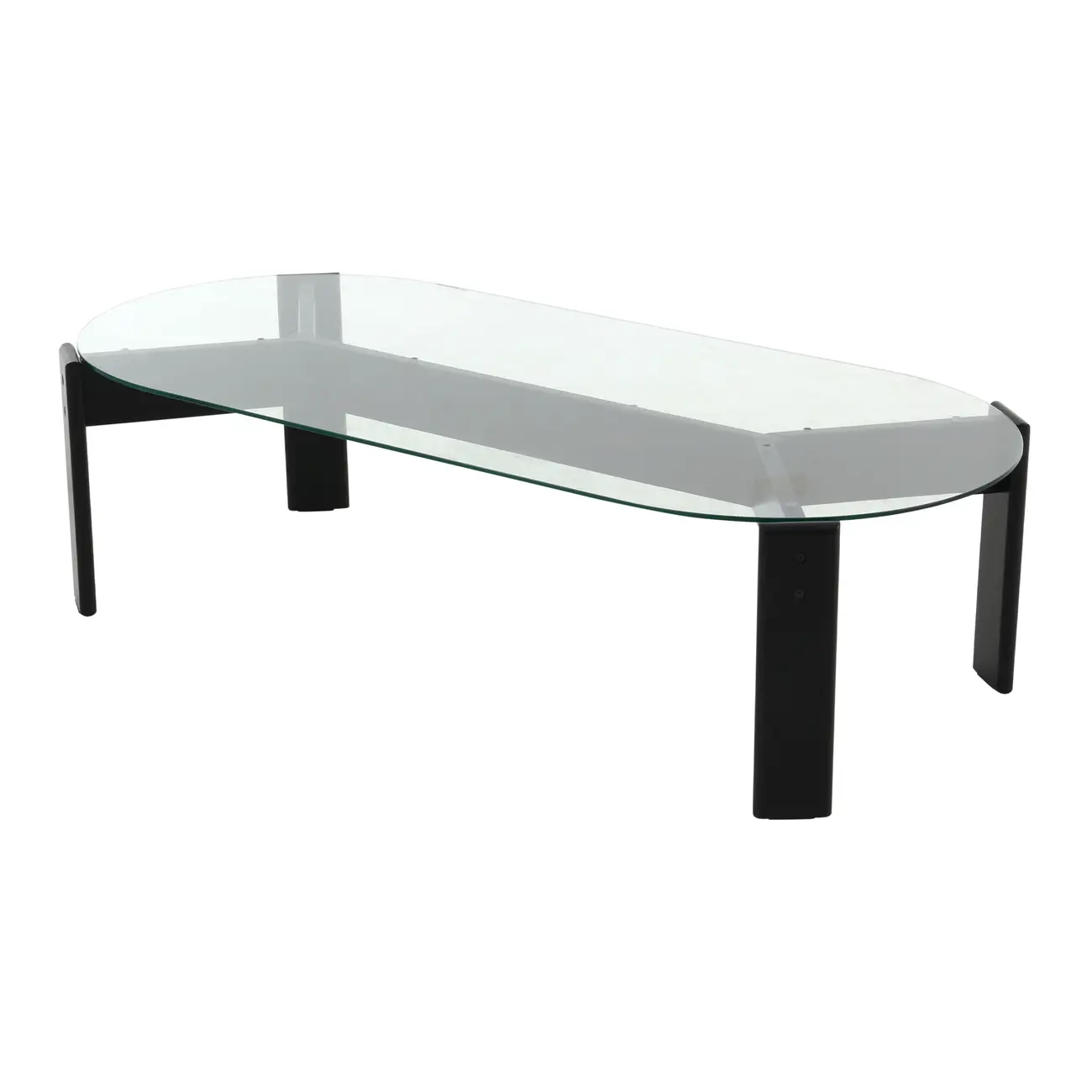 MESA DE CENTRO OVAL 1,30 M X 60 CM TRISKEL - EBANIZADO/INCOLOR - Foto 2