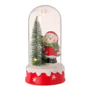 REDOMA BONECO DE NEVE ADORNO LED 19 CM BORDAR, AMAR E CELEBRAR - VERMELHO/BRANCO - Foto 1