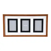 PORTA-RETRATO TRIPLO MULTIPLER - PRETO/NOZES - Foto 1