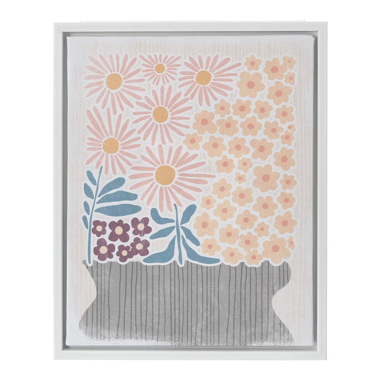 QUADRO II 30 CM X 24 CM FLOWERS - BRANCO/ARGILA CRUA - Foto 1