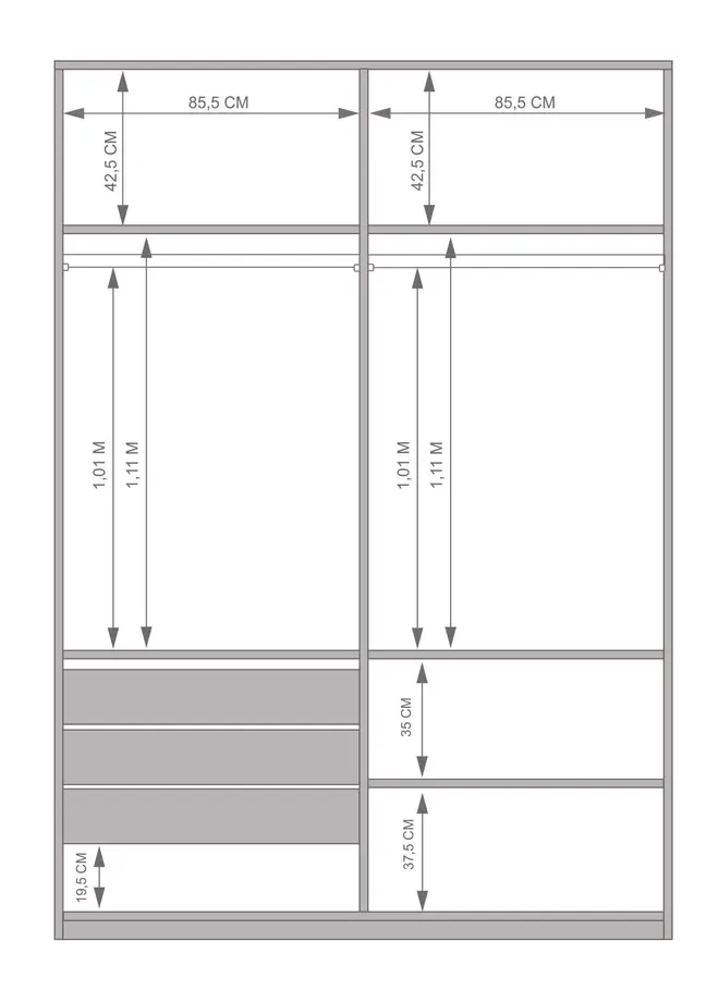 GUARDA-ROUPA 4 PORTAS 3 GAVETAS 45 MAXIMUS - BRANCO - Foto 6