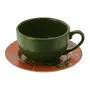 XÍCARA CHÁ 250 ML FLORA ÚNICA - OLD COPPER/VERDE - Foto 2