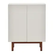 BUFFET 2 PORTAS 80 CM X 40 CM POINT - BRANCO/NOZES - Foto 1