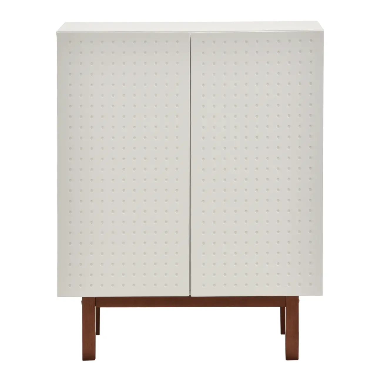 BUFFET 2 PORTAS 80 CM X 40 CM POINT - BRANCO/NOZES - Foto 1