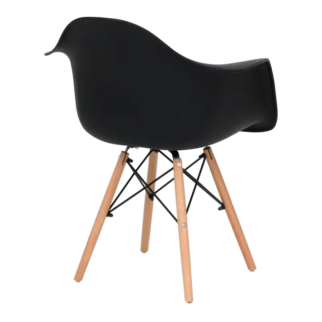 CADEIRA COM BRAÇOS EASY WOOD - FAIA/PRETO - Foto 5