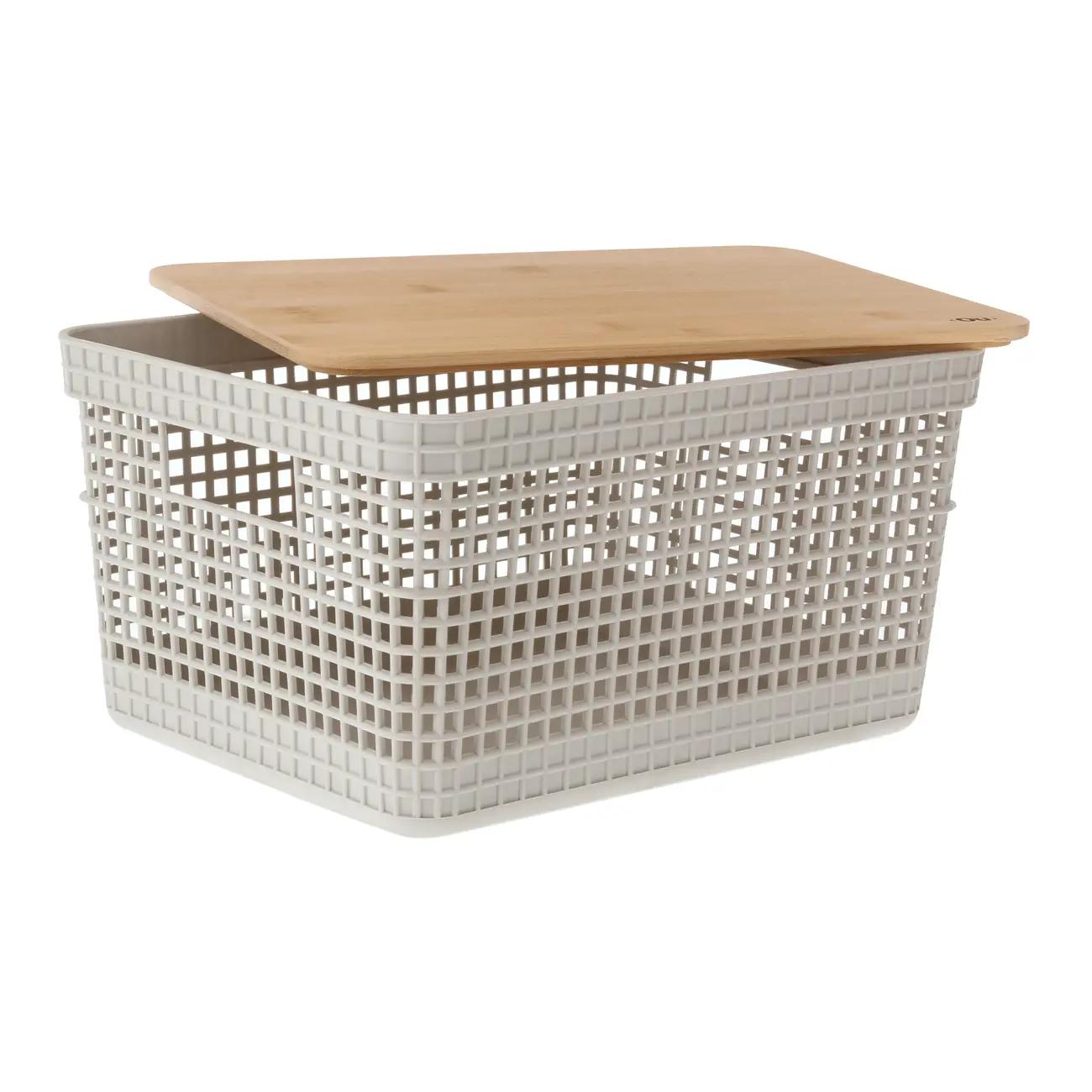 CAIXA 15 CM X 29 CM X 23 CM GRID BAMBU - OFF WHITE/BAMBU - Foto 2