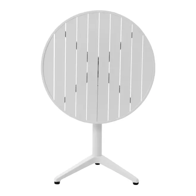 MESA PARA ÁREA EXTERNA DOBRÁVEL REDONDA 70 CM CRUISE - BRANCO - Foto 4