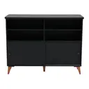 PRETO/NOZES - BALCÃO 2 PORTAS DE CORRER 1,20 M X 60 CM LIN