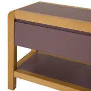 MESA DE CABECEIRA 1 GAVETA KANT - RUBY MOCHA/AMÊNDOA - Foto 4
