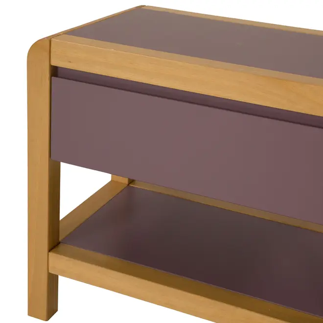 MESA DE CABECEIRA 1 GAVETA KANT - RUBY MOCHA/AMÊNDOA - Foto 4