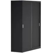 GUARDA-ROUPA DE CASAL 2 PORTAS DE CORRER 180 NOVILE - PRETO/BRANCO - Foto 8