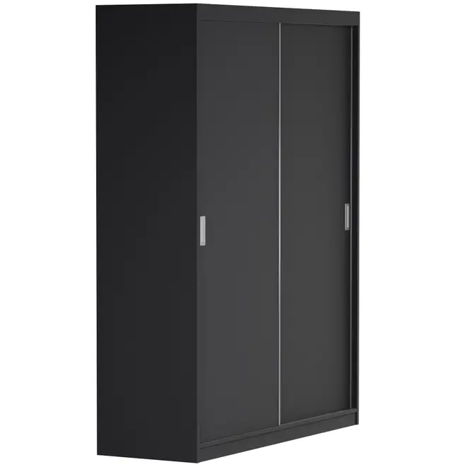 GUARDA-ROUPA DE CASAL 2 PORTAS DE CORRER 180 NOVILE - PRETO/BRANCO - Foto 8
