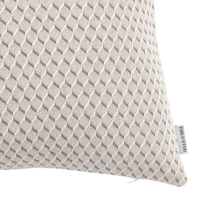 CAPA ALMOFADA 43 CM X 43 CM HÉRAULT - BEGE/CINZA - Foto 3