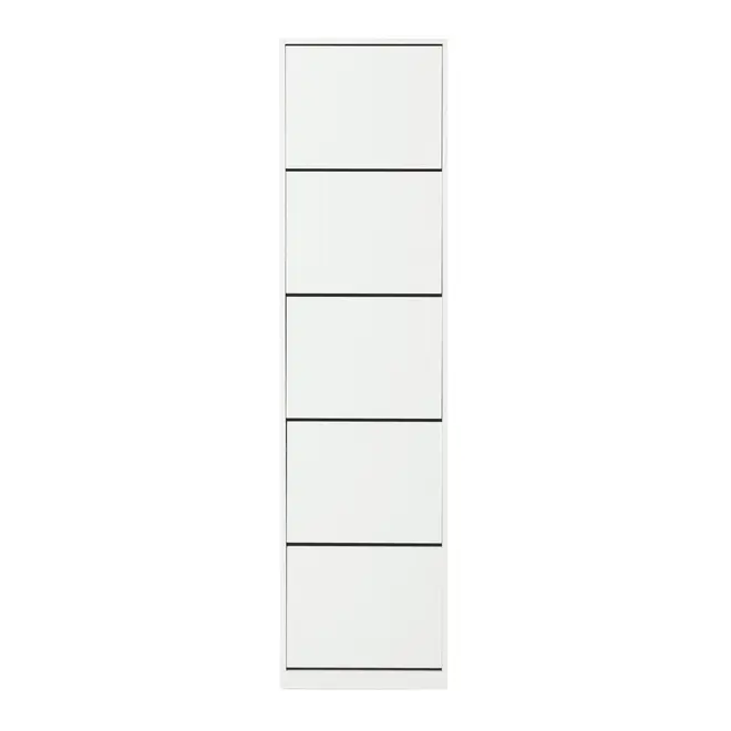 SAPATEIRA PAREDE 5 PORTAS BASCULANTES FAMILY THIN - BRANCO/BRANCO - Foto 1
