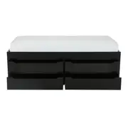 CAMA DE SOLTEIRO ALTA COM 4 GAVETAS 88 CM JOKER - PRETO - Foto 5