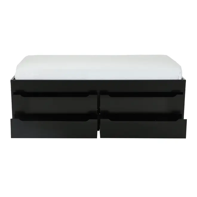 CAMA DE SOLTEIRO ALTA COM 4 GAVETAS 88 CM JOKER - PRETO - Foto 5