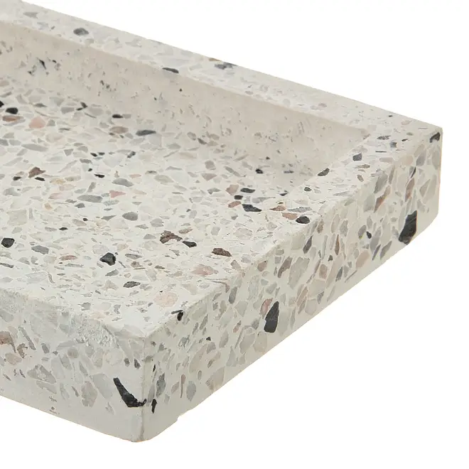 BANDEJA 25 CM X 10 CM TERRAZZO - BRANCO/KONKRET - Foto 4