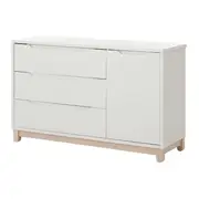 CÔMODA 3 GAVETAS/1 PORTA 1,36 M X 45 CM DULCE - BRANCO/NATURAL WASHED - Foto 2